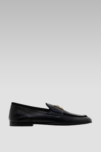 Brushed Leather Loafer with Logo