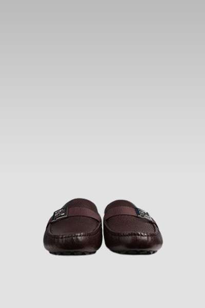 Fendi Brown Leather Driver Loafer