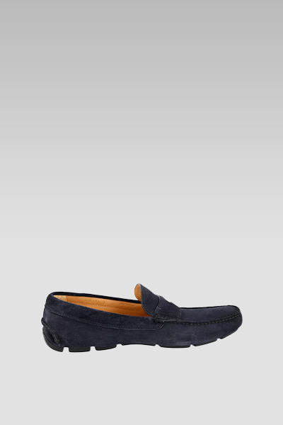 Prada Blue Suede Loafer Badge on Top